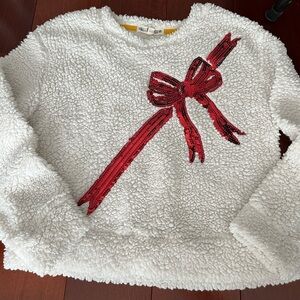 Wildflowers White and Yellow Textured Sweater